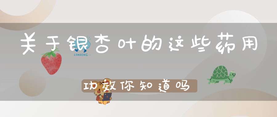 关于银杏叶的这些药用功效你知道吗