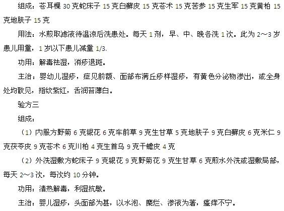 半乌白汤治疗婴儿湿疹