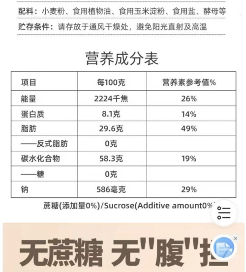 食品配料表怎么看无糖、低脂，低糖食品的含糖量范围