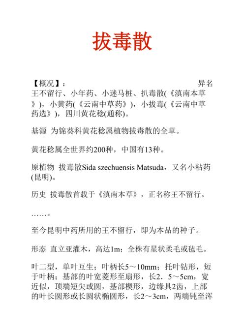 拔毒散的功效与作用-拔毒散的图片样子