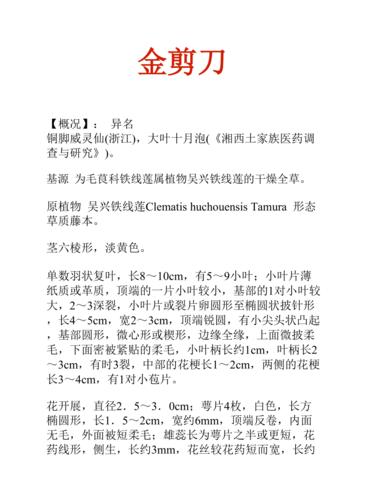 金剪刀的功效与作用-金剪刀的图片样子