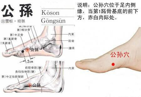 胸腹有毛病——按揉公孙穴