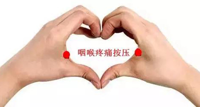 咽喉疼痛按压点